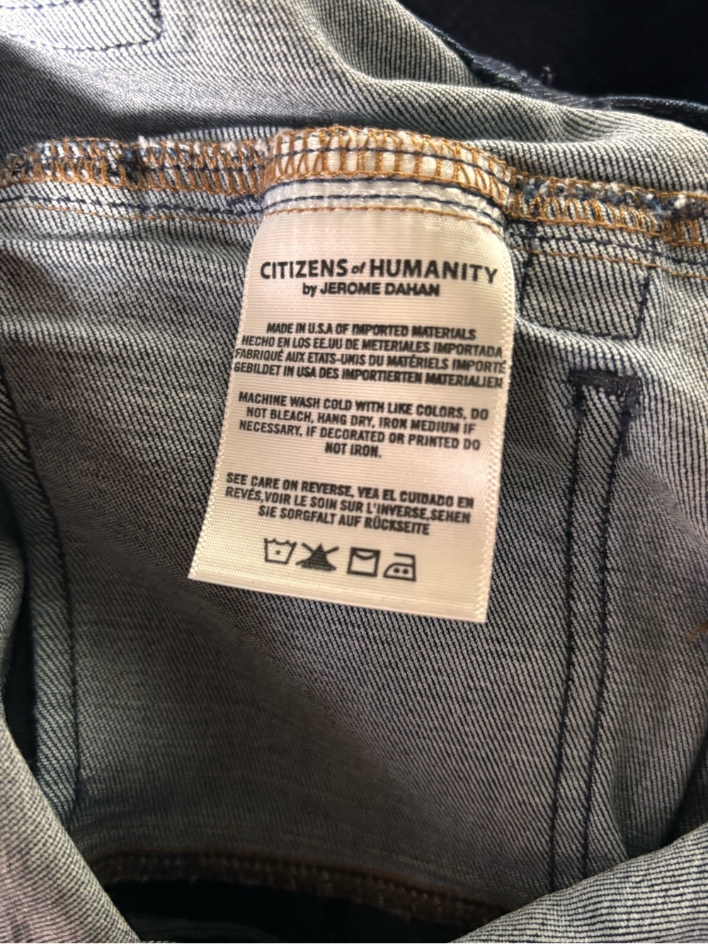 Citizens Of Humanity Dark Wash Denim Overalls Front Zip Adjustable Back - Picture 14 of 15
